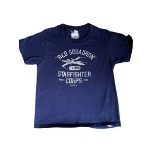Red squadron starfighter corpse blue boys T-shirt SX 5-6